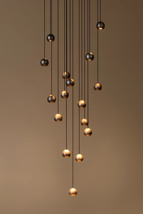 Lucide MONTANA - Suspension - LED Dim. - CCT - 16x5,7W 2700K/4000K - Café | Premium - ambiance 4